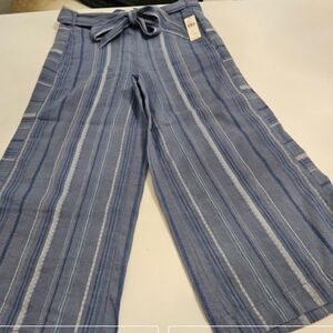 Anthropologie Blue Striped Capris